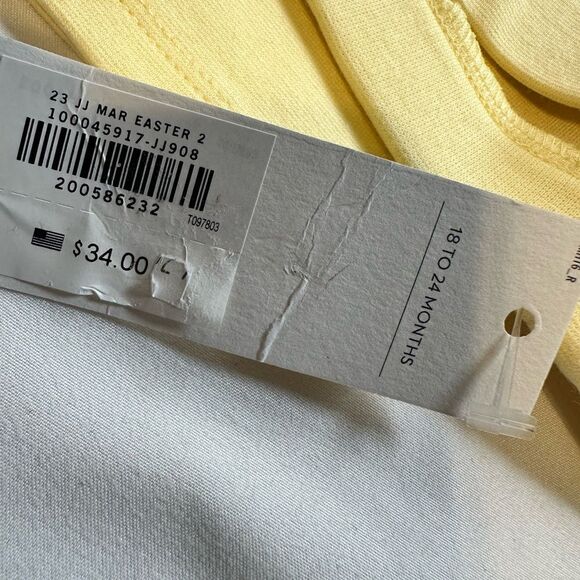 NWT Janie and Jack Girls 2 Pair Pink/White Pants & Yellow Leggings - Size 18-24M - Picture 11 of 12